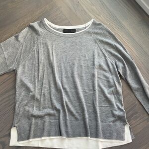 Zara Gray and White Knit Sweater Top
